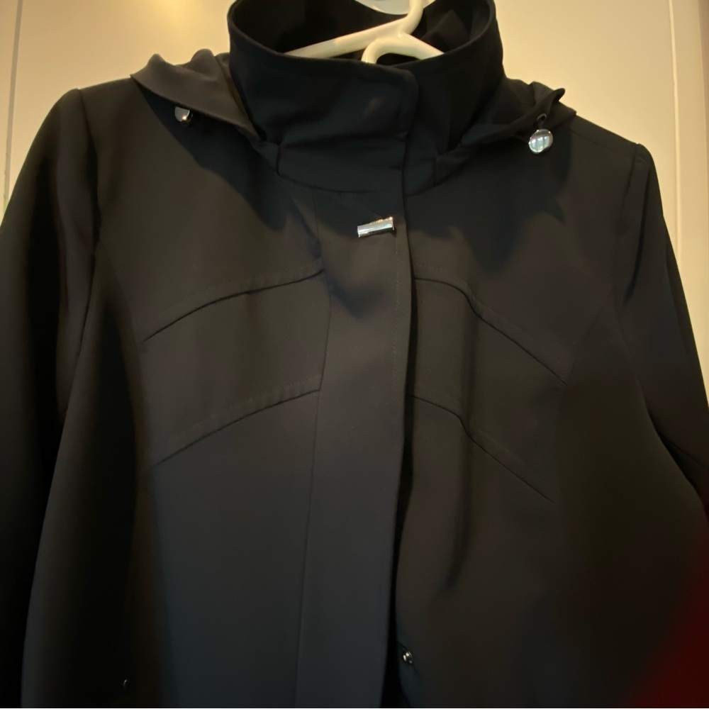 SPRING COAT, Melanie Lyne Novelti navy coat. - Picture 10 of 12